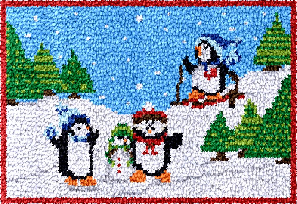 Diy Electronics Kids - penguins Latch Hook Rug Kits with