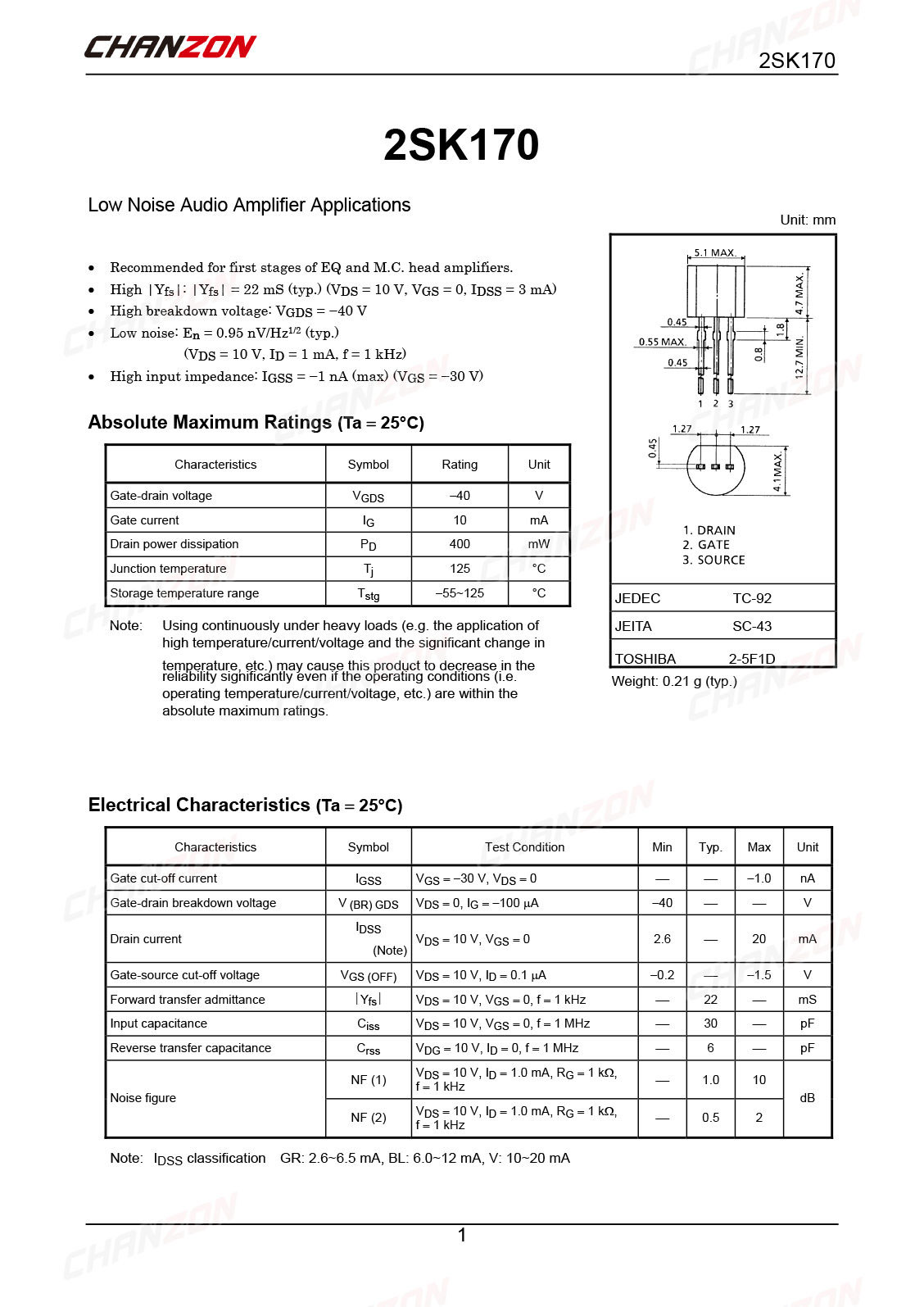 10Pcs 2SK170 TO-92 AUDIO AMPLI - Diy Audio Electronics Kit 评论和价格
