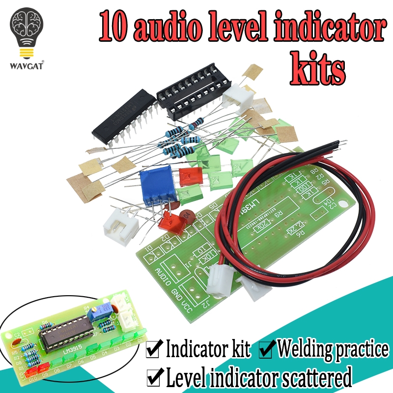 LM3915 DC 9V-12V 10 LED Sound  - Diy Audio Electronics Kit 评论和价格