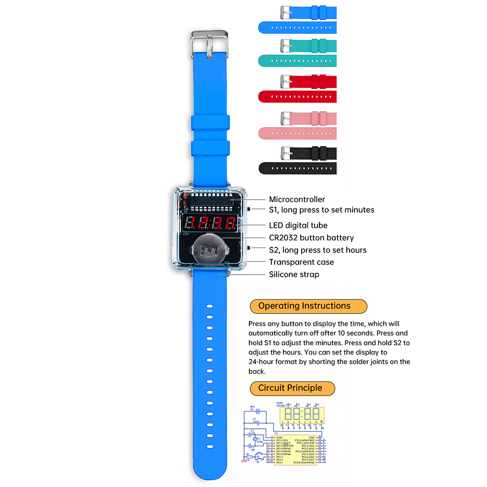 DIY Electronic Watch Kit 0.28' - Diy Electronics Game 评论和价格